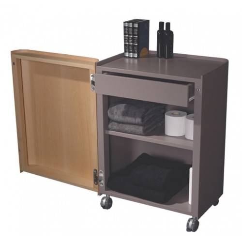 WHI-WHAEMGRN05 Aeri gray freestanding storage unit with a drawer, two shelves and casters