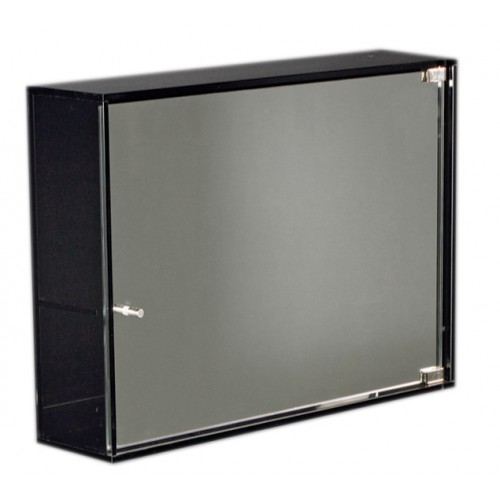WHI-WHAEVE01 Aeri glass medicine cabinet with two shelves and mirror drawer