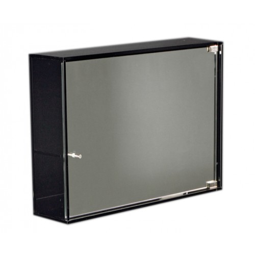 WHI-WHAEVF01 Aeri glass medicine cabinet with two shelves and mirror drawer
