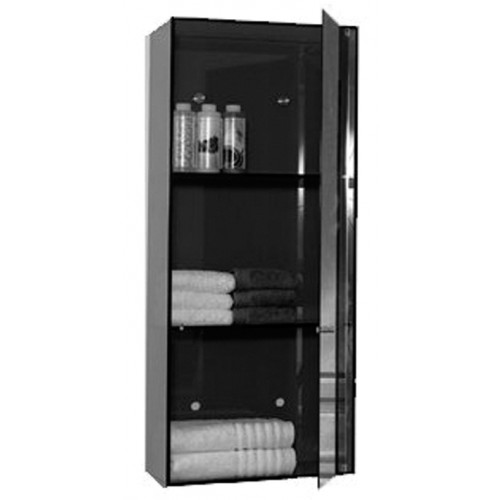 WHI-WHAEVF02 Aeri vertical glass wall mount storage unit with three shelves and mirror door