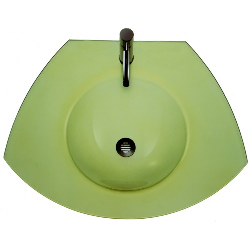 WHI-WHECOLOOM-YELLOW New Generation Ecoloom trapezoidal glass countertop with integrated round basin