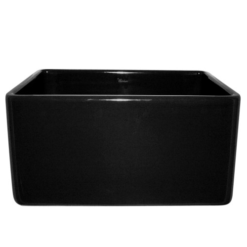 WHI-WHFLPLN2018-BLACK Reversible series fireclay sink with smooth front apron one side and fluted front apron on opposite side