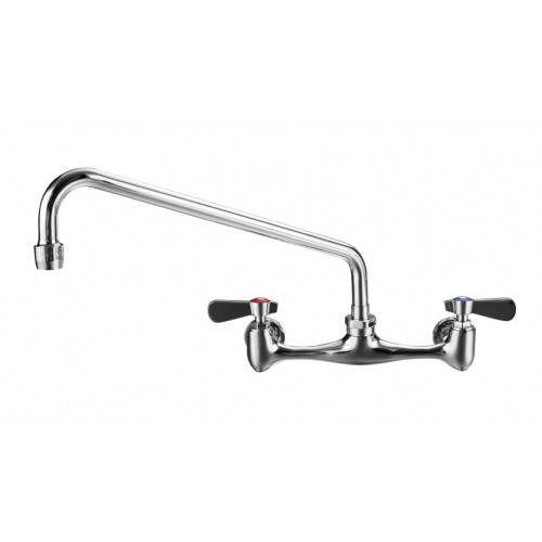 WHI-WHFS812-C Wall mount laundry faucet with extended swivel spout and lever handles