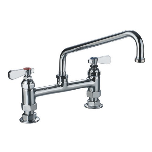 WHI-WHFS9813-12-C Heavy Duty utility bridge faucet with an extended swivel spout and lever handles