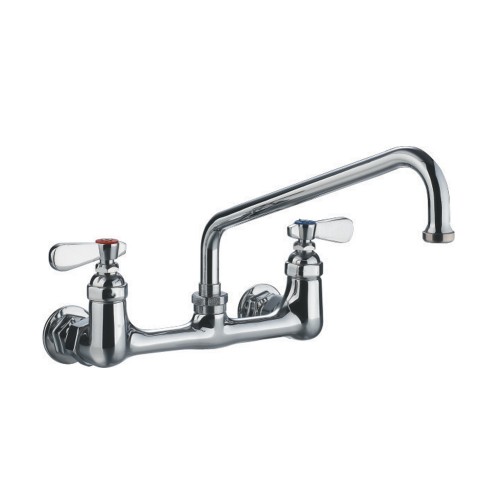 WHI-WHFS9814-12-C Heavy Duty wall mount utility faucet with an extended swivel spout and lever handles
