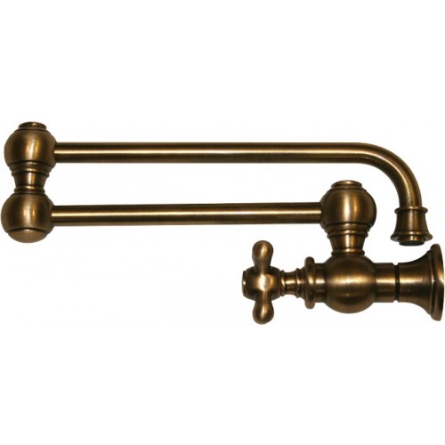 WHI-WHKPFCR3-9550-AB Vintage III patented wall mount pot filler with cross handles and swivel aerator