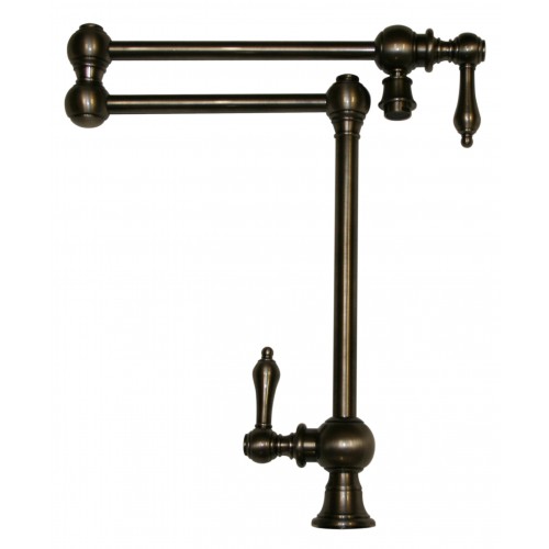 WHI-WHKPFDLV3-9555-P Vintage III patented deck mount pot filler with lever handles and swivel aerator
