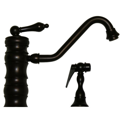 WHI-WHKTSL3-2200-ORB Vintage III single lever faucet with traditional swivel spout and solid brass side spray