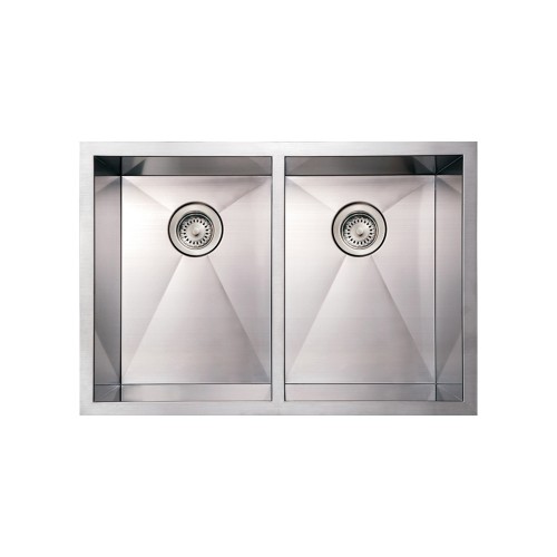 WHI-WHNCM2920EQ Noah's Collection Brushed Stainless Steel commercial double bowl undermount sink