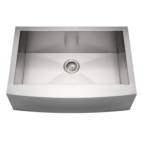 WHI-WHNCMAP3021 Noah's Collection Brushed Stainless Steel commercial single bowl sink with an arched front apron