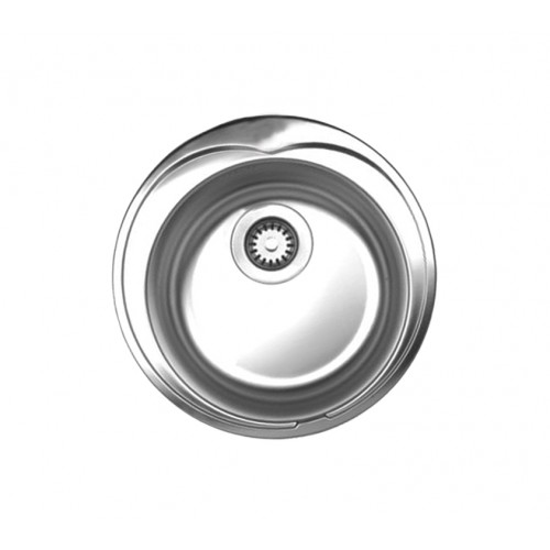 WHI-WHNDA16 Noah's Collection Brushed Stainless Steel large round drop-in sink