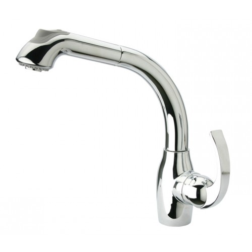 WHI-WHUS566-C Metrohaus single hole faucet with matching pull-out spray head and lever handle