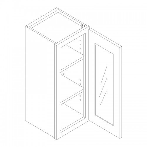 CHS-WM1542GDFI Wall Mullion Glass Door Cabinet with Finished Interior 15" x 42"