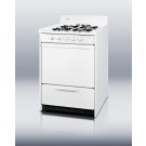 WNM6107White gas range in slim 24" width with electronic ignition; replaces WTM6107