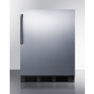FF7BSSTBADA ADA compliant commercial all-refrigerator for freestanding use, with black cabinet, stainless steel door, and towel bar handle