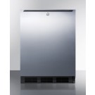 FF7LBLSSHHADA ADA compliant commercial all-refrigerator for freestanding use, with black cabinet, stainless steel door, lock, and horizontal handle