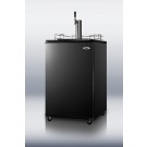 SBC490BI Full-sized built-in commercial beer dispenser with black exterior and complete tap accessory kit
