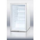 SCR450L7 Series Commercially listed 20" wide glass door all-refrigerators for freestanding use, auto defrost with white cabinets and alternate handle styles