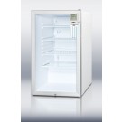 SCR450LMED 20" wide glass door all-refrigerator for freestanding use, with lock, alarm, internal fan, and hospital grade cord