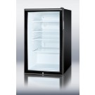 SCR500BLBI7 Series Commercially listed 20" wide glass door all-refrigerators for built-in use, auto defrost with black cabinets and alternate handle styles