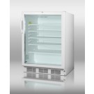 SCR600LADA Series ADA compliant counter height beverage centers for freestanding commercial use, with glass doors and factory installed locks