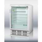 SCR600LBIMED Commercially approved built-in glass door refrigerator with temperature alarm, hospital grade cord, internal fan, and lock