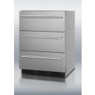 SP6DSSTB7 Commercially approved built-in three-drawer stainless steel refrigerator with auto defrost