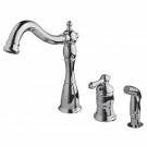 UF11040 (Chrome) "Traditional Collection" Single-Handle Kitchen Faucet With Side-Spray