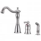 UF11043 (Stainless Steel) "Traditional Collection" Single-Handle Kitchen Faucet With Side-Spray