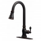 UF12105 (Oil Rubbed Bronze) "Signature Collection" Single-Handle Kitchen Faucet With Pull-Down Spray