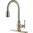 UF13403 (Stainless Steel)  "Traditional Collection" Single-Handle Kitchen Faucet With Pull-Down Spray