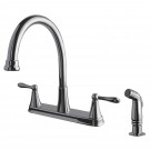 UF21140 (Chrome) "Transitional Collection" Two-Handle Kitchen Faucet With Side-Spray