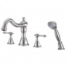 UF65043 (Brushed Nickel) "Traditional Collection" Two-Handle Roman Tub Faucet With Hand-Shower