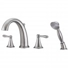 UF65243 (Brushed Nickel) "Transitional Collection" Two-Handle Roman Tub Faucet With Hand-Shower