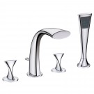 UF65340 (Chrome)  "Twist Collection" Two-Handle Roman Tub Faucet With Hand-Shower