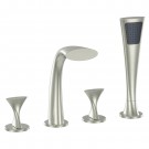 UF65343 (Brushed Nickel) "Twist Collection" Two-Handle Roman Tub Faucet With Hand-Shower