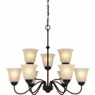 V2259-79 Hammond 9-light Antique Bronze Chandelier