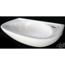 AB102 A simple small porcelain wall mounted bathroom sink is sometimes harder to find than you might think. This model has been selling very well due to its small size and convenient shape. Perfect for those small bathrooms or powder rooms.