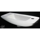 AB103 A simple small porcelain wall mounted bathroom sink is sometimes harder to find than you might think. This model has been selling very well due to its small size and convenient shape. Perfect for those small bathrooms or powder rooms.