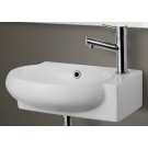 AB107 A simple small porcelain wall mounted bathroom sink is sometimes harder to find than you might think. This Alfi brand sink model offers a modern sink design in a compact size and convenient shape. Perfect for upgrading small bathrooms or powder room