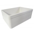 White 26" Decorative Lip Single Bowl Fireclay Farmhouse Kitchen Sink