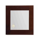 WHI-AMET01 Antonio Miro square mirror with iroko wood frame and built-in clock