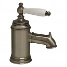 WHI-N21-P-P Fountainhaus single hole/single lever lavatory faucet with porcelain handle and pop-up waste