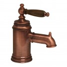WHI-N21-OC Fountainhaus single hole/single lever lavatory faucet with cherry wood handle and pop-up waste