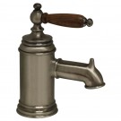 WHI-N21-P Fountainhaus single hole/single lever lavatory faucet with cherry wood handle and pop-up waste