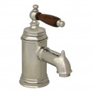 WHI-N21-C Fountainhaus single hole/single lever lavatory faucet with cherry wood handle and pop-up waste