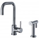 WHI-WH2070826-C Jem Collection single hole/single lever handle faucet with swivel spout and a solid brass side spray