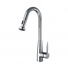 WHI-WH2070838-C Jem Collectin single hole faucet with a gooseneck swivel spout, pull-down spray head, and lever handle
