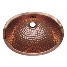 WHI-WH605CBM Oval Ball Pein Hammered textured undermount basin with overflow