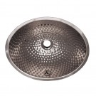 WHI-WH608ABM Oval Ball Pein Hammered textured undermount basin with overflow